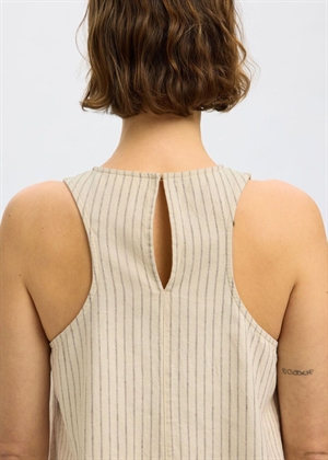Johanne sl striped midi kjole Birch Stripes/Chestnut Selected Femme 